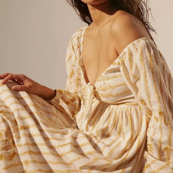 Anthropologie Embroidered Sweetheart Maxi Dress - XL - Neutral - Picture 3 of 8